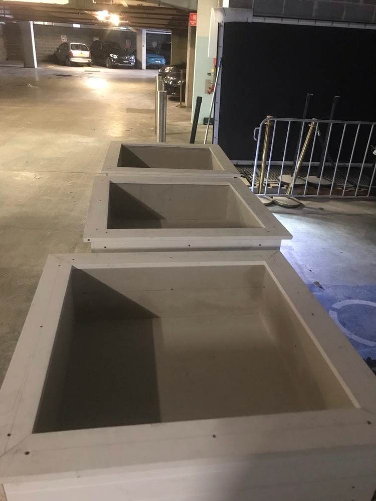 Mobile planter boxes: Set of three: rims