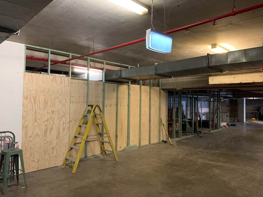 Secure storage lock-up: Frame: steel stud and ply