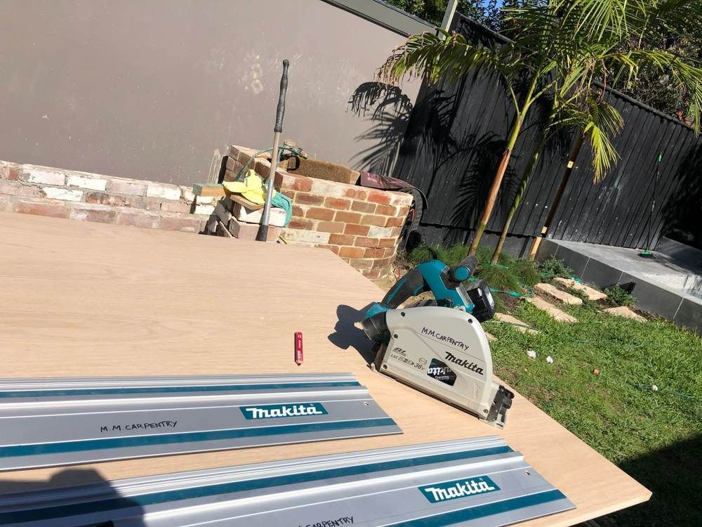 Custom fit-outs and outdoor living: Build: walkway table install